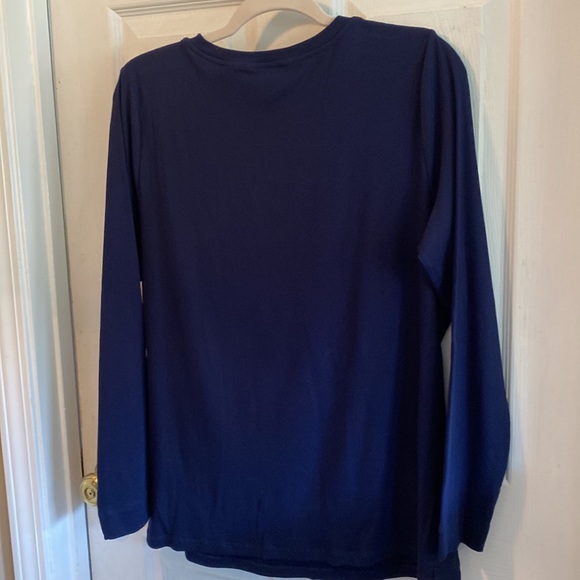 Ralph Lauren NWT women’s size 2X ribbed navy long sleeve top - Picture 3 of 4